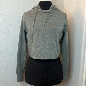Staring At Stars Anthropologie Cropped Gray Hoodie Size XS